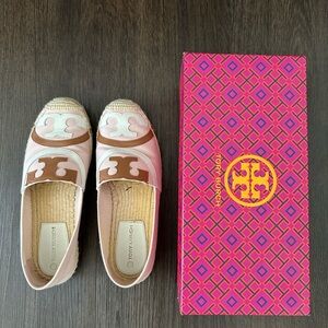 Tory Burch Pink and Brown Espadrilles